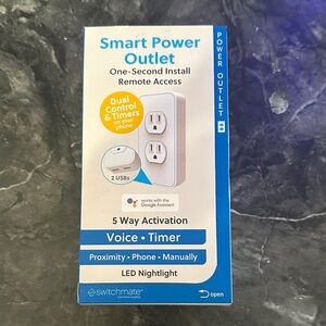 Switchmate Power On-Wall Indoor Smart Outlet, No Hub Required